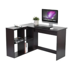 Escritorio en forma de L Marrón Oscuro