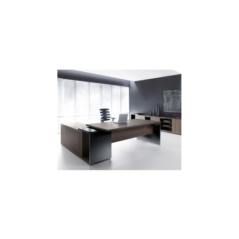 Escritorio de oficina ejecutivo de esquina con cajones