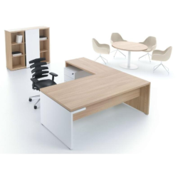 Escritorio de oficina ejecutivo de esquina con cajones