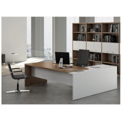 Escritorio de oficina con estantes