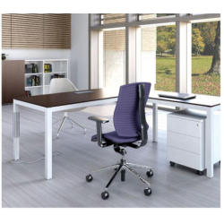 Escritorio de oficina de aglomerado ennoblecido de esquina