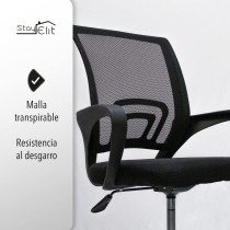 Ajustable elevación giratoria Silla de Trabajo, Negro