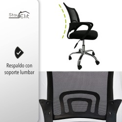Ajustable elevación giratoria Silla de Trabajo, Negro