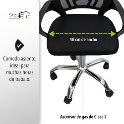 Ajustable elevación giratoria Silla de Trabajo, Negro