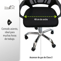 Ajustable elevación giratoria Silla de Trabajo, Negro