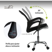 Ajustable elevación giratoria Silla de Trabajo, Negro