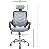 TOPLIVING Silla de Oficina Tipo Gerencial con Cabecera Ajustable Base Metálica para Home Office Silla