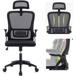 ZENSUKYE Silla de Oficina Ergonómica, Silla Escritorio Giratoria con Reposacabezas, Respaldo Ajustable y Altura Regulable