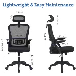 ZENSUKYE Silla de Oficina Ergonómica, Silla Escritorio Giratoria con Reposacabezas, Respaldo Ajustable y Altura Regulable