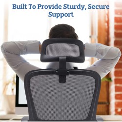 ZENSUKYE Silla de Oficina Ergonómica, Silla Escritorio Giratoria con Reposacabezas, Respaldo Ajustable y Altura Regulable