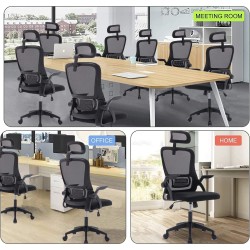 ZENSUKYE Silla de Oficina Ergonómica, Silla Escritorio Giratoria con Reposacabezas, Respaldo Ajustable y Altura Regulable