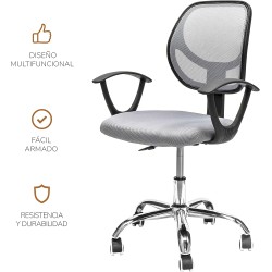 TOPLIVING Silla Operativa de Escritorio u Oficina con Base Giratoria Ideal para Home Office o para Sala de Juntas
