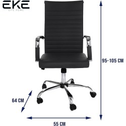 EKE cómoda Minimalista Base de Metal Respaldo Alto Soporte Lumbar Silla de Oficina Sillas