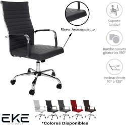EKE cómoda Minimalista Base de Metal Respaldo Alto Soporte Lumbar Silla de Oficina Sillas