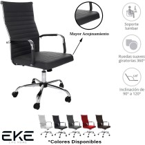 EKE cómoda Minimalista Base de Metal Respaldo Alto Soporte Lumbar Silla de Oficina Sillas