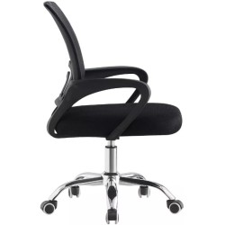 siafu Silla de Oficina Negra con Malla Transpirable y Base Metálica