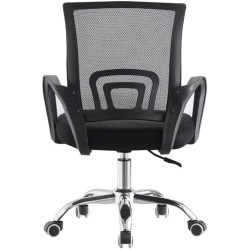 siafu Silla de Oficina Negra con Malla Transpirable y Base Metálica