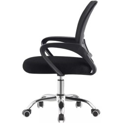 siafu Silla de Oficina Negra con Malla Transpirable y Base Metálica