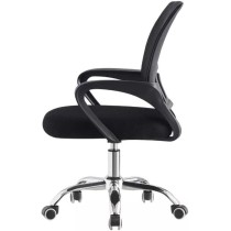 siafu Silla de Oficina Negra con Malla Transpirable y Base Metálica