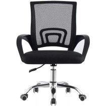 siafu Silla de Oficina Negra con Malla Transpirable y Base Metálica