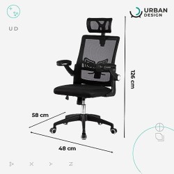 Urban Design Silla Ejecutiva de Oficina, Silla de Respaldo Alto Ergonómica, Giratoria 360°, Altura Ajustable