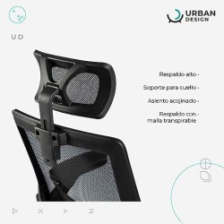 Urban Design Silla Ejecutiva de Oficina, Silla de Respaldo Alto Ergonómica, Giratoria 360°, Altura Ajustable