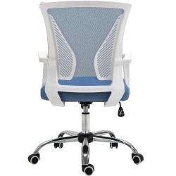 TOPLIVING Silla para Oficina Silla Operativa Semi Reclinable Asiento en Malla Cómoda Elegante Ruedas Silenciosas (Azul)