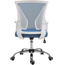 TOPLIVING Silla para Oficina Silla Operativa Semi Reclinable Asiento en Malla Cómoda Elegante Ruedas Silenciosas (Azul)