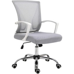 TOPLIVING Silla para Oficina Silla Operativa Semi Reclinable Asiento en Malla Cómoda Elegante Ruedas Silenciosas (Azul)