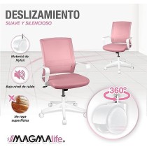 MAGMALIFE Moderna y Elegante, Silla Giratoria con Soporte Lumbar y Cómodos Descansabrazos (Rosa Pálido)
