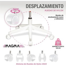 MAGMALIFE Moderna y Elegante, Silla Giratoria con Soporte Lumbar y Cómodos Descansabrazos (Rosa Pálido)