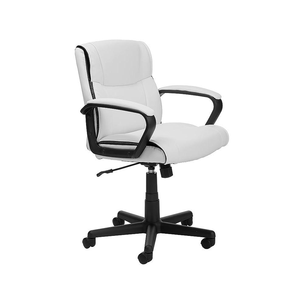 Amazon Basics - Silla de escritorio acolchada de oficina con reposabrazos, altura / inclinación ajustable