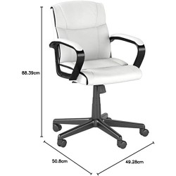 Amazon Basics - Silla de escritorio acolchada de oficina con reposabrazos, altura / inclinación ajustable