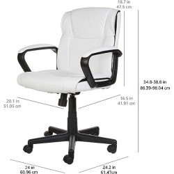 Amazon Basics - Silla de escritorio acolchada de oficina con reposabrazos, altura / inclinación ajustable