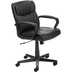 Amazon Basics - Silla de escritorio acolchada de oficina con reposabrazos, altura / inclinación ajustable