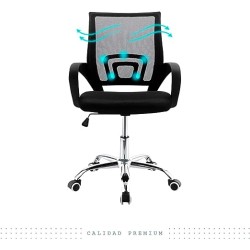 LINIUM Silla Oficina Escritorio Ejecutiva Ergonómica Premium Respaldo de Malla Ayuda Lumbar