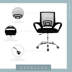 LINIUM Silla Oficina Escritorio Ejecutiva Ergonómica Premium Respaldo de Malla Ayuda Lumbar