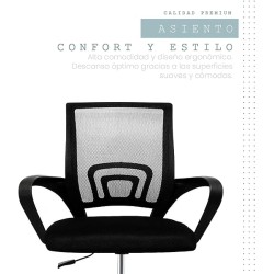 LINIUM Silla Oficina Escritorio Ejecutiva Ergonómica Premium Respaldo de Malla Ayuda Lumbar