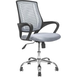 TOPLIVING Silla Ejecutiva Silla Operativa Ergonomica Base Metalica Giratoria (Gris)