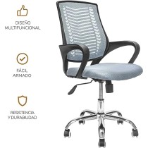 TOPLIVING Silla Ejecutiva Silla Operativa Ergonomica Base Metalica Giratoria (Gris)