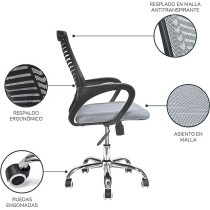 TOPLIVING Silla Ejecutiva Silla Operativa Ergonomica Base Metalica Giratoria (Gris)