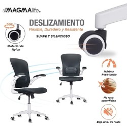 MAGMALIFE Silla de Escritorio Premium Ergonómica Modelo Cosmo (Gris Plata)