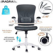 MAGMALIFE Silla de Escritorio Premium Ergonómica Modelo Cosmo (Gris Plata)