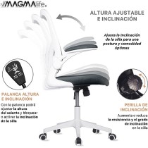MAGMALIFE Silla de Escritorio Premium Ergonómica Modelo Cosmo (Gris Plata)