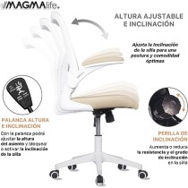 MAGMALIFE Silla de Escritorio Premium Ergonómica Modelo Cosmo (Beige Champagne)