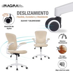 MAGMALIFE Silla de Escritorio Premium Ergonómica Modelo Cosmo (Beige Champagne)