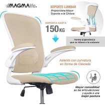 MAGMALIFE Silla de Escritorio Premium Ergonómica Modelo Cosmo (Beige Champagne)
