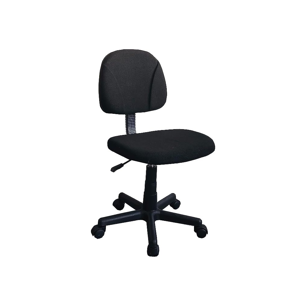 MOBELT Silla para Escritorio de Tela Negra Moderna con Respaldo y Base de Nylon Reforzada