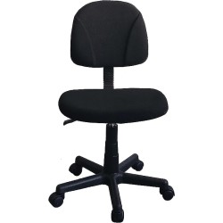 MOBELT Silla para Escritorio de Tela Negra Moderna con Respaldo y Base de Nylon Reforzada