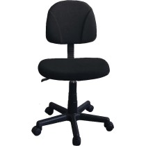 MOBELT Silla para Escritorio de Tela Negra Moderna con Respaldo y Base de Nylon Reforzada